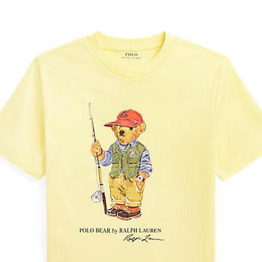 Polo Ralph Lauren Bear Cotton Knit Short Sleeve T-Shirt Kids Tops Yellow CWPOTSHY8020557-700
