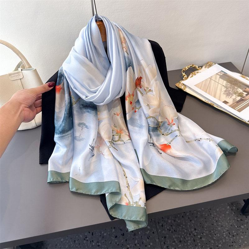 Women 180x85cm Large Thin Shawl Print Scarves Female Travel Fashion Wrap Design Hijab Beach Stoles Lady Foulard Echarpe Bandana