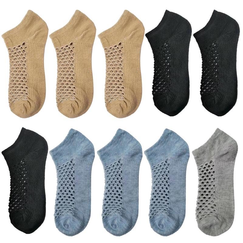 

1/10 пар мужских летних дышащих тонких носков сетчатые влагоотводящие хлопковые носки однотонные низкие носки-следки 10 PAIRS золотой