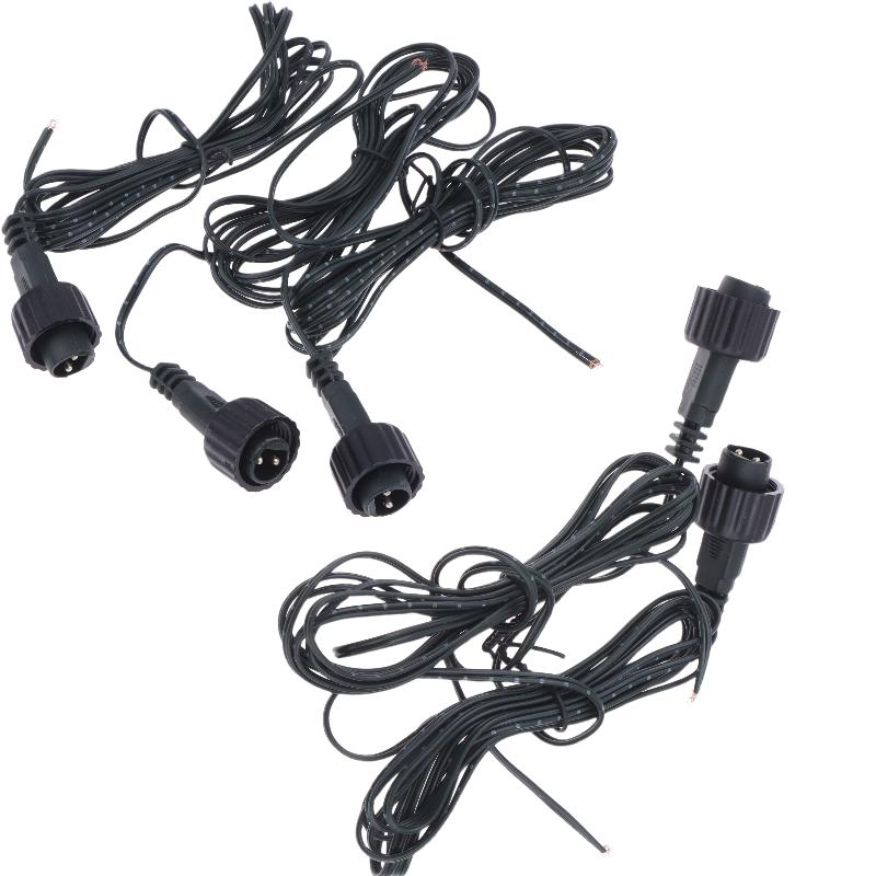 1/3/5Pcs Waterproof Extension Cable For Solar Panel 2Pin Led Connector Male 2 Meters Black 2Pin Plug Connector Wire