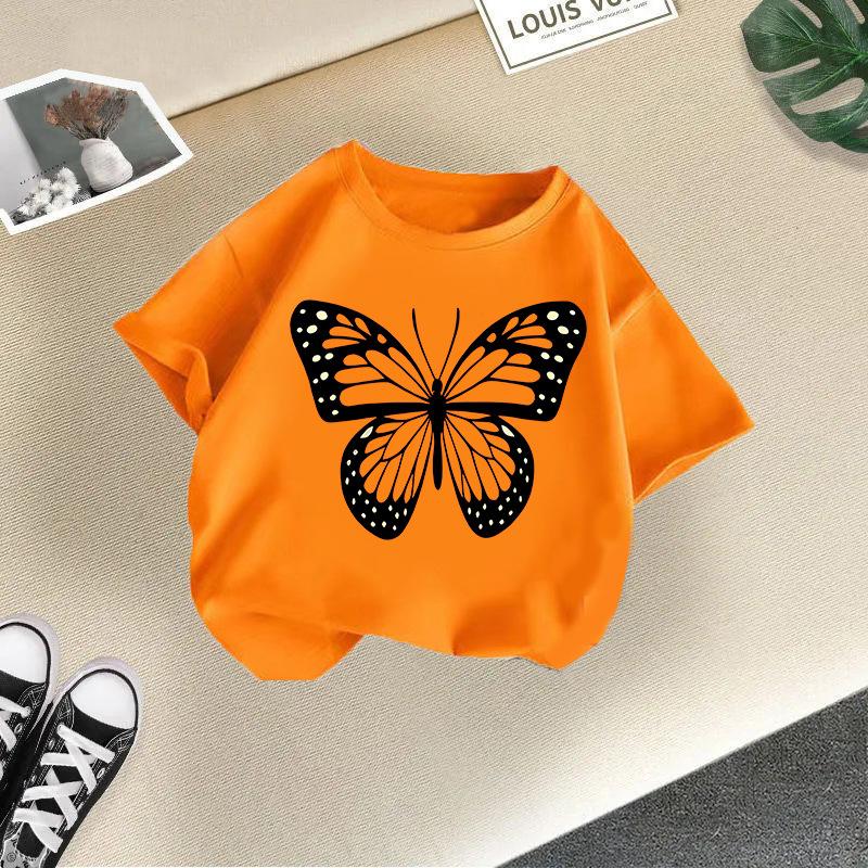 T-shirt décontracté à manches courtes pour enfants - T-shirt d'été ample pour filles avec nœud