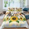 Sunflower Duvet Cover Set Polyester Comforter Cover Pink Tie Dye Bedding Set Yellow Petal Floral For Kids Girls Women King Size