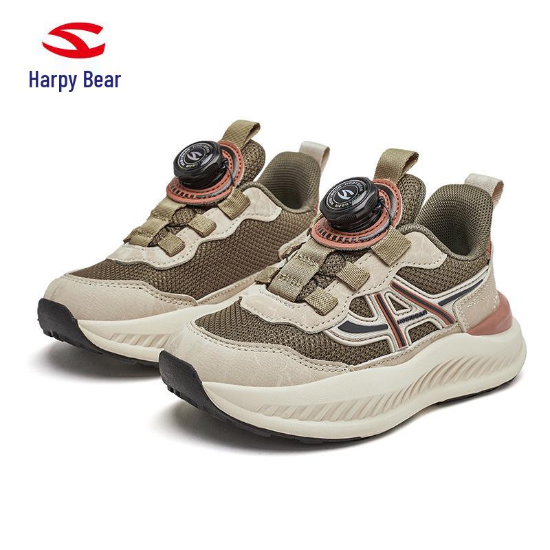 Happy Bear Rotating Buckle Mesh Children's Running Shoes for Spring/Autumn - Breathable & Versatile