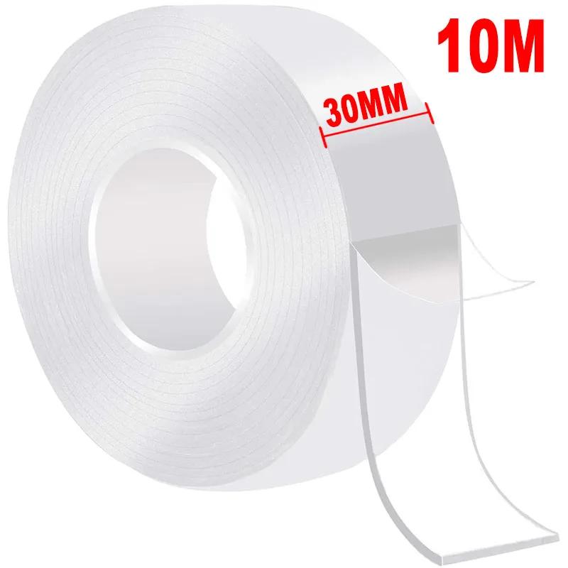 Nano Tape Super Strong Double-Sided Adhesive Tape Transparent Reusable Waterproof Tapes Heat Resistance Bathroom Home Decoration