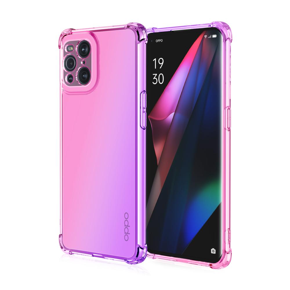 Clear Cute Gradient Phone Case Tenký odolný proti poškrábání Flexibilní TPU kryt Nárazuvzdorný ochranný kryt pro Oppo F9 F17 F19 Pro+ X2 Neo X3 X5 X6 X7 K11