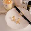 Youthway Elegant Flower Imitation Pearl Stud Earrings For Women 18K Gold Plated Stainless Steel Earrings Fashion Jewelry Gift