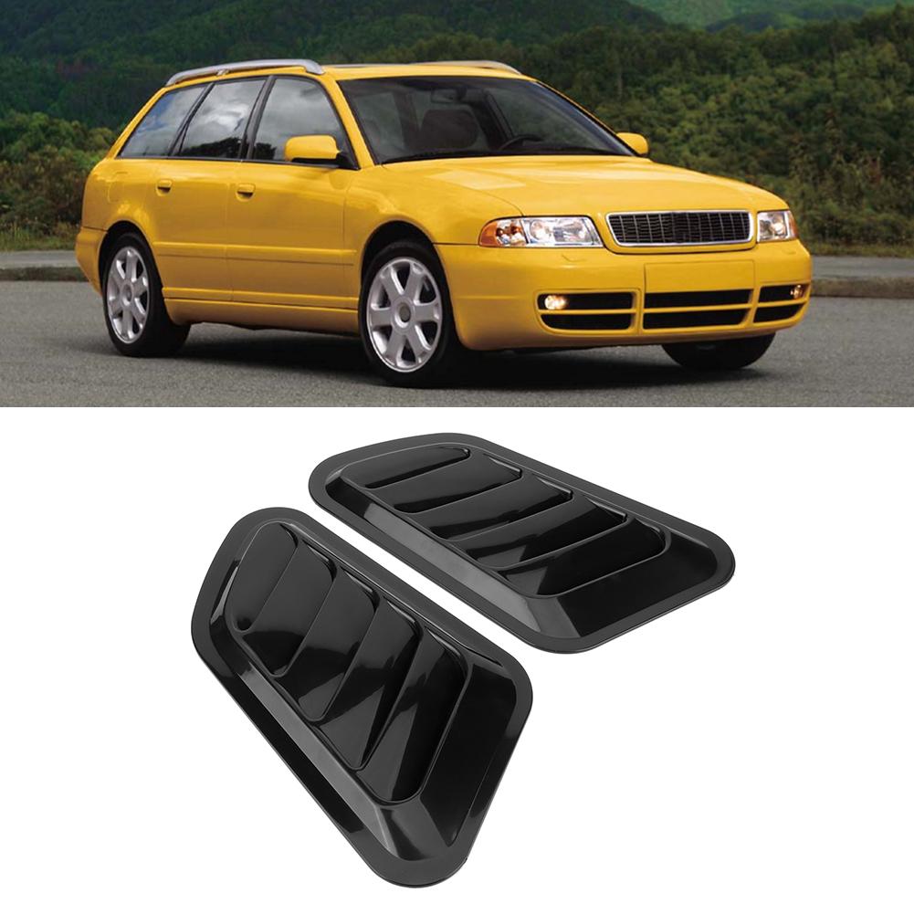 2Pcs Car Decorative Air Intake Turbo Hood Vent Cover Car Decoration AccessoriesBlack