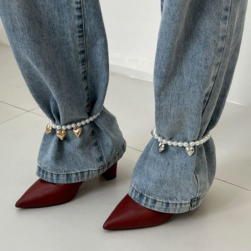Detachable Cross Pendant Jeans Chain Heart Trousers Decoration  Unisex