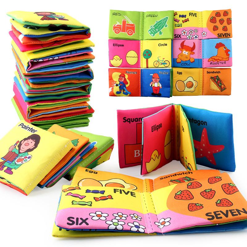 6Pcs Baby Bath Books Washable Colorfast Safe Fabric Rustle Sound Waterproof Baby Books for Early