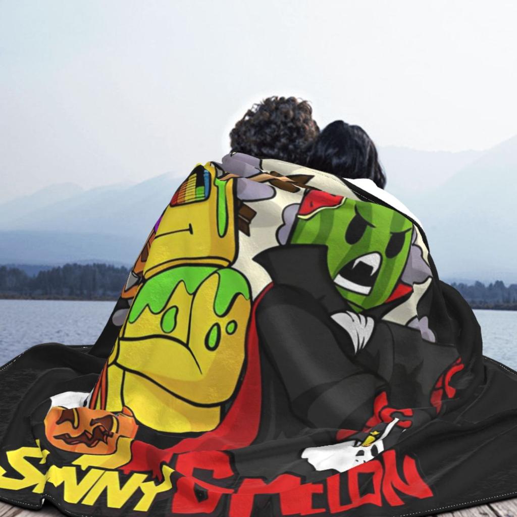 Sunny And Melon Blankets Soft Warm Flannel Throw Blanket Plush for Bed Living room Picnic Travel Home Sofa