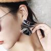 1 Paire de Boucles d'Oreilles Clous Design Géométrique Irrégulier Boucles d'Oreilles en Métal Boucles d'Oreilles Pendantes Surface Miroir Exagérée Bijoux Cadeau