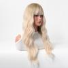 White Wig Female Playful Cute Air Bangs Long Curly Hair Big Wave Rose Net Full Hood