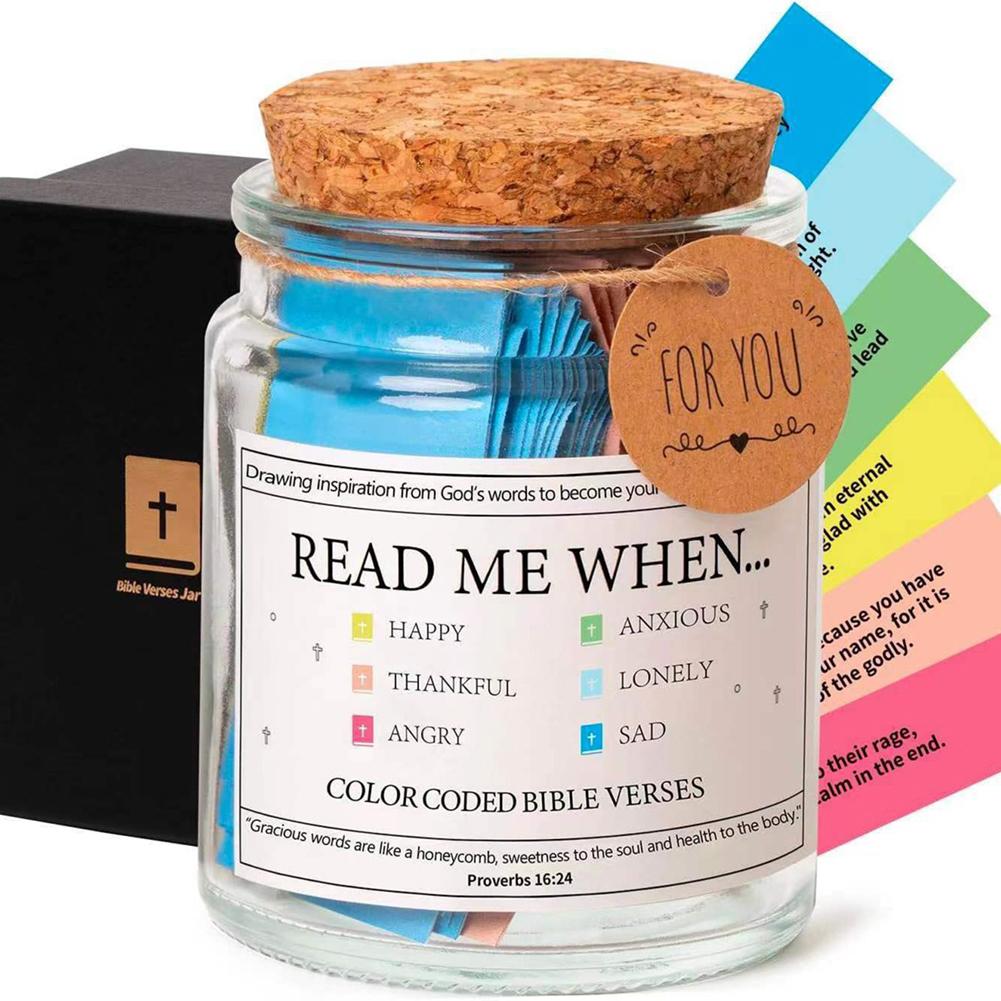 Bible Verses In A Jar Bible Verse Jar Christian Scripture Jar Christian Cards Jar Bible Verse Cards Jar for Daily Reflection