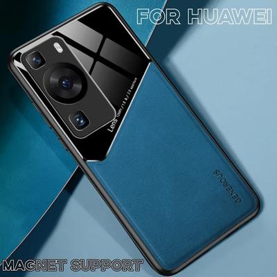 Luxury Leather Car Magnetic Protective Case for  Huawei Pura 70 Ultra P60 P50 P40 P30 Mate 60 50 40 30 20 Protect Shockproof Protection Cover