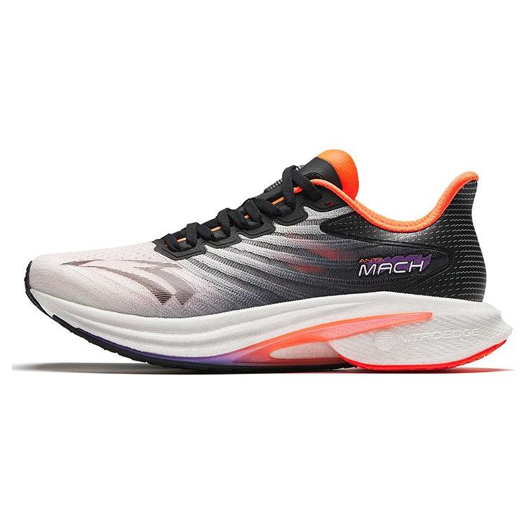 New Anta MACH 4.0 Cushioning, Slip Resistant, Rebound Low Top Casual Running Shoes Men's White Black Orange 112425583-4