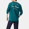 Levis Logo Print Ribbed Crew Neck Loose Long Sleeve Sweatshirt Men Sweatshirt Green 002HD-0002