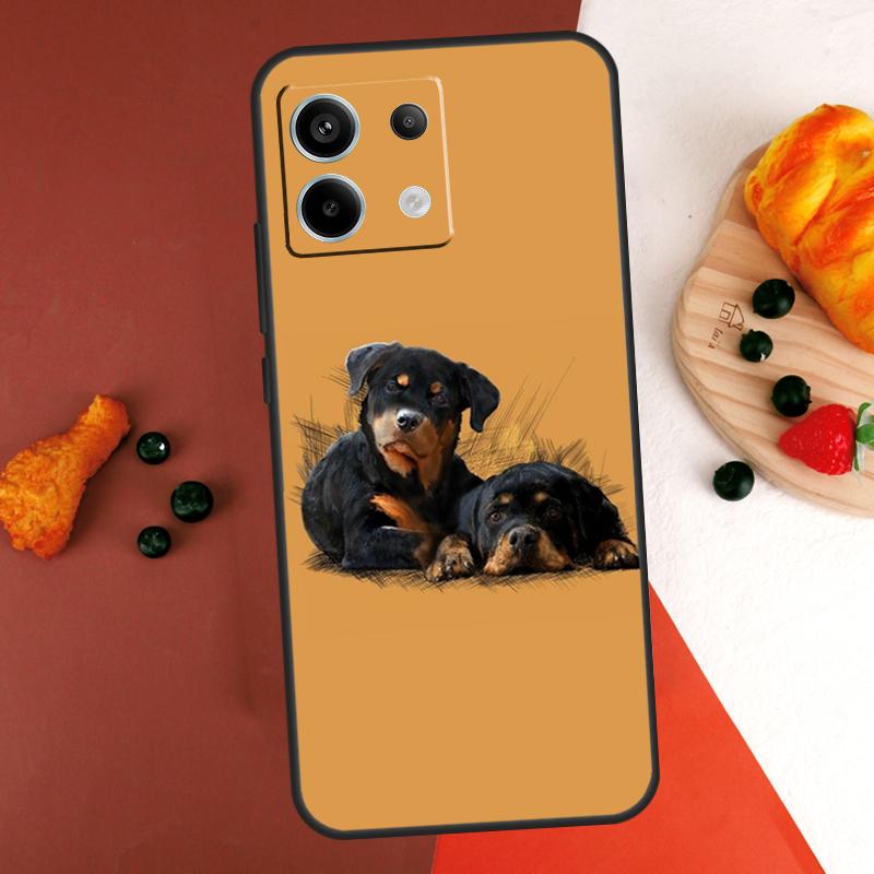 

Cartoon Rottweiler Dog Case For Xiaomi Redmi Note 13 14 Pro 9 10 11 12 Pro 10S 11S 12S Redmi 13C 10C 12C 14C Coque Redmi Note 11 Pro