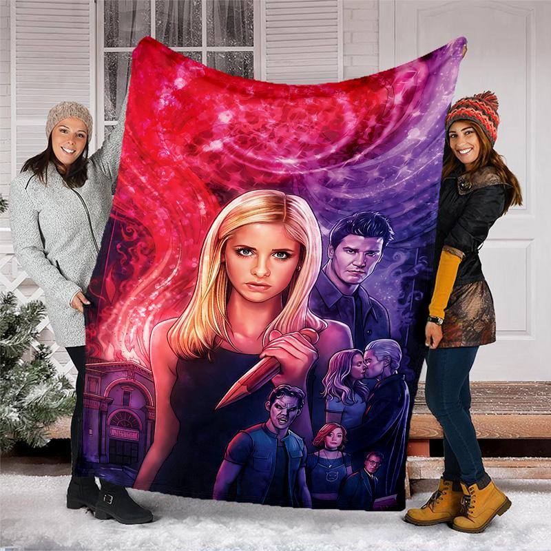 Buffy the Vampire Slayer printed throw blanket—lightweight,soft,warm;versatile blanket for all seasons—perfect as &air-conditioning throw,nap blanket
