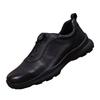 New Top Layer Cowhide Men's Business Sports Outdoor Leisure Round Toe Thick Soled Non Slip Leather Shoes with Rotating Button Leather Shoes