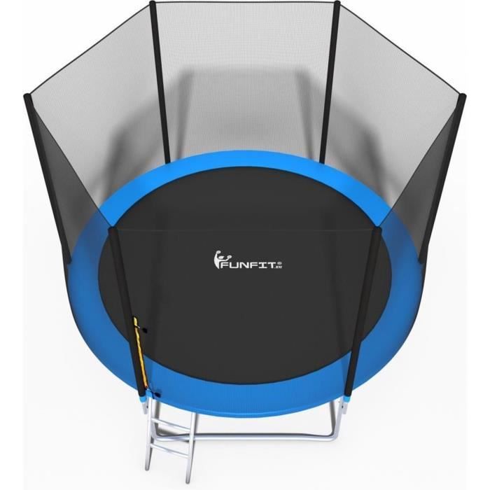 Trampoline - VIKING CHOICE - Trampoline bleu 312 cm - avec filet de sécurité - échelle incluse - jusqu'à 100 KG