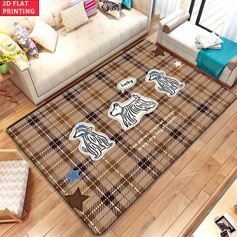 Kawaii Cartoon Bear Large Room Carpet Non Slip Cartoon Kids Bedroom Living Room Floor Mat Home Decor Children's Play Carpet