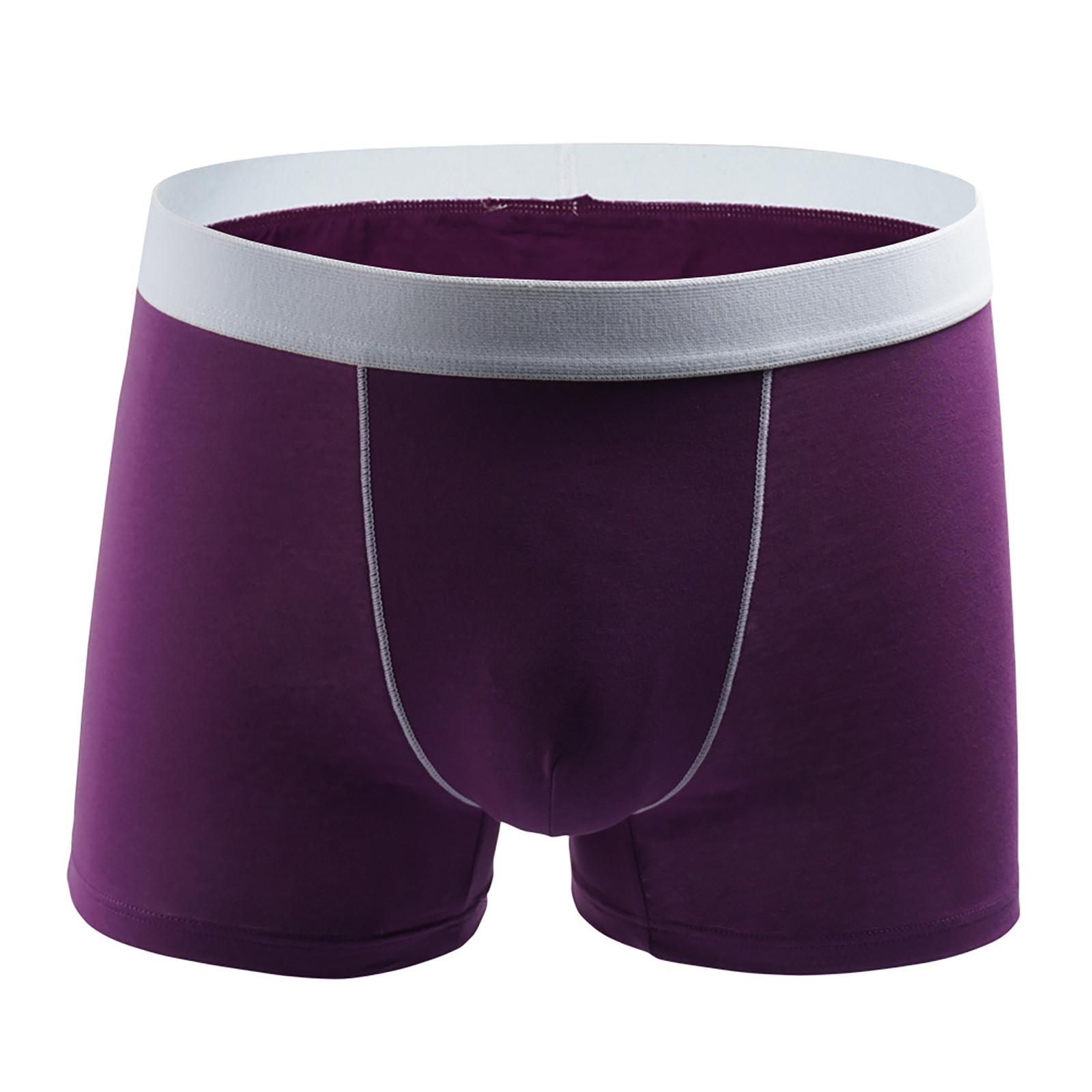 

Мужское хлопковое эластичное нижнее белье для мужчин, дышащие мягкие трусы, трусы XXL фиолетовый