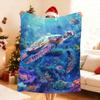 Fashion Cute Sea Turtle Art Funny Blanket Soft Throw Blanket for Home Bedroom Bed Sofa Picnic Travel Office Rest Blanket Gift