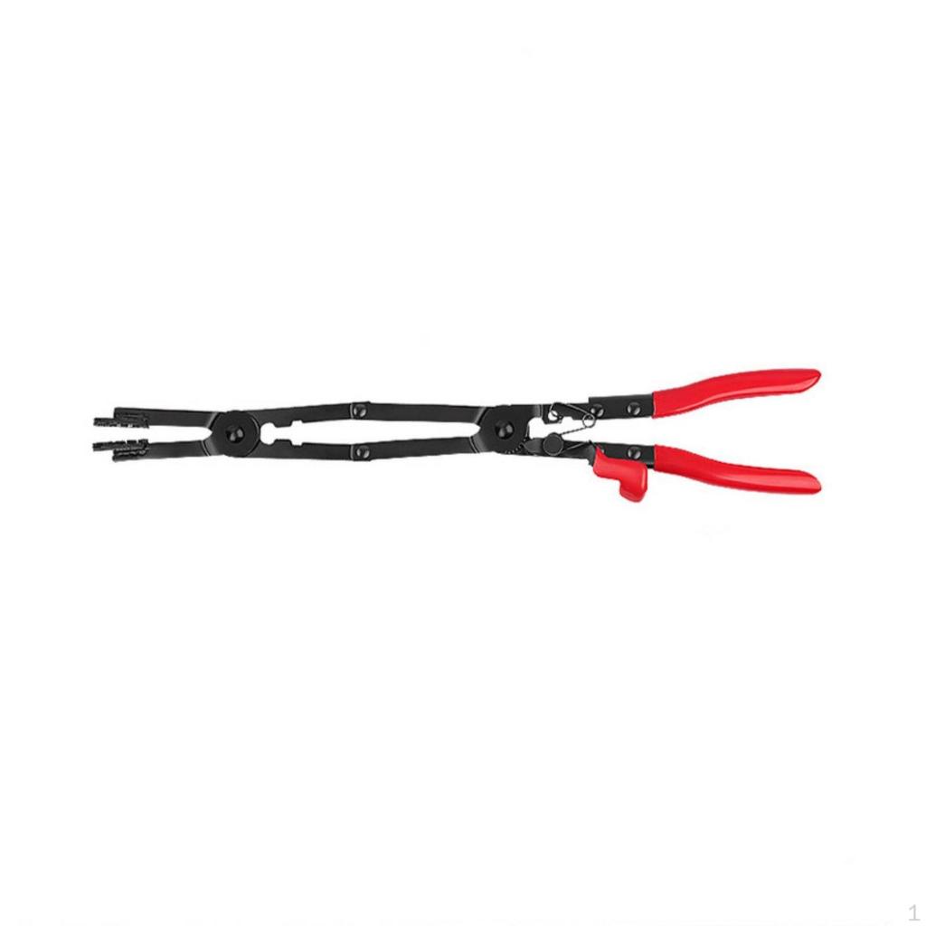Long Reach Hose Clamp Plier Adjustable Gripping Ends Automotive Spring Tool Locking Ratchet