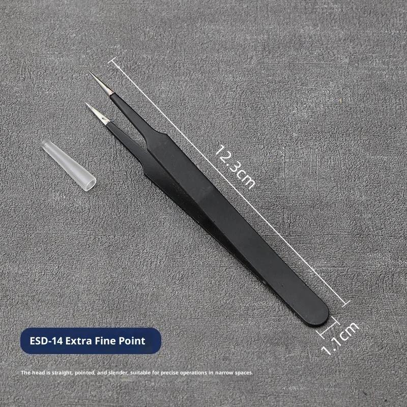 Anti Static Esd Tweezers Set High Precision Tips Multiple Sizes For Electronics Repair Jewelry Making Craft Work