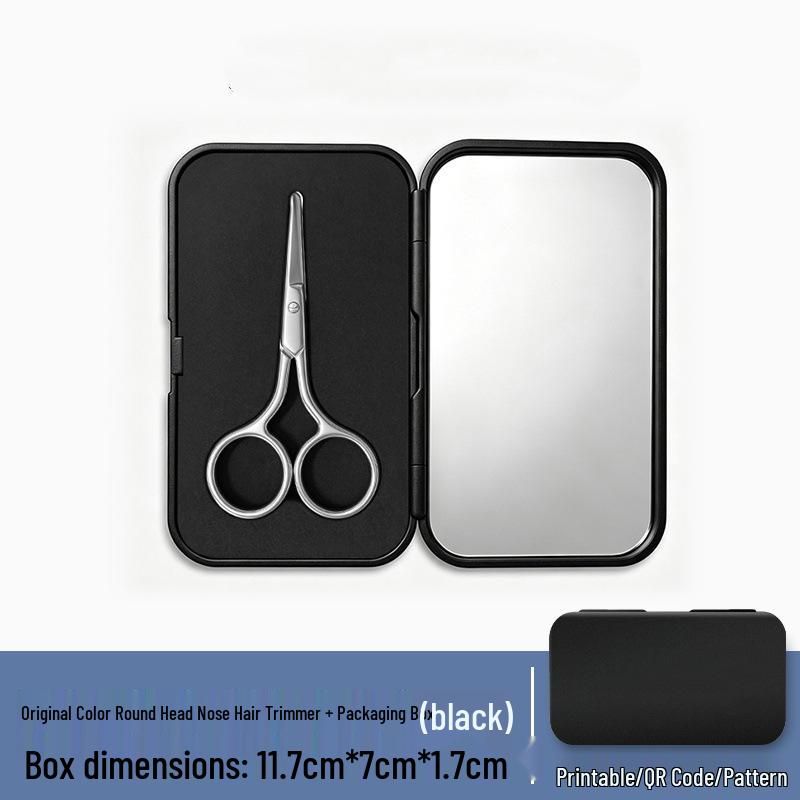 Set de Tijeras para Recortar Nariz y Cejas para Hombre - Punta Redonda, Recortadora Manual para Vello Nasal y Cejas