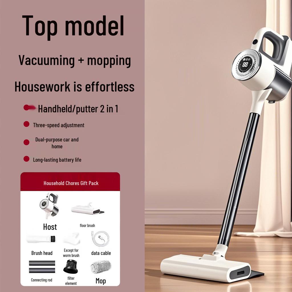 Portable Wireless Vacuum & Mop with Powerful Suction, Silent Operation & Carpet-Friendly Design