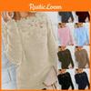 Cozy Women's Autumn Winter Fleece Sweater Tops With Elegant Lace Design For Style