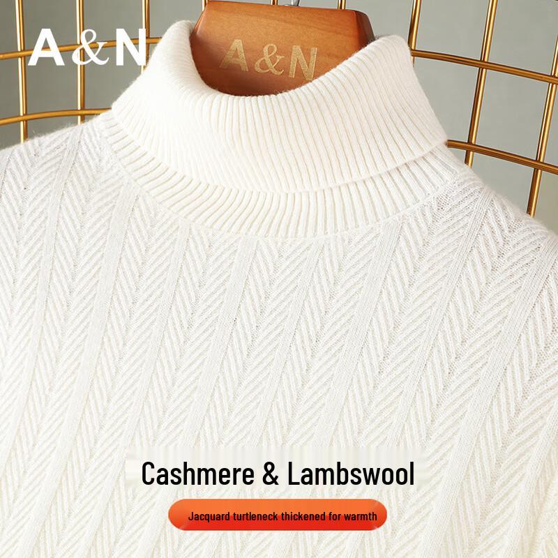 

Men s High-Neck Cashmere Blend Jacquard Sweater 3XL