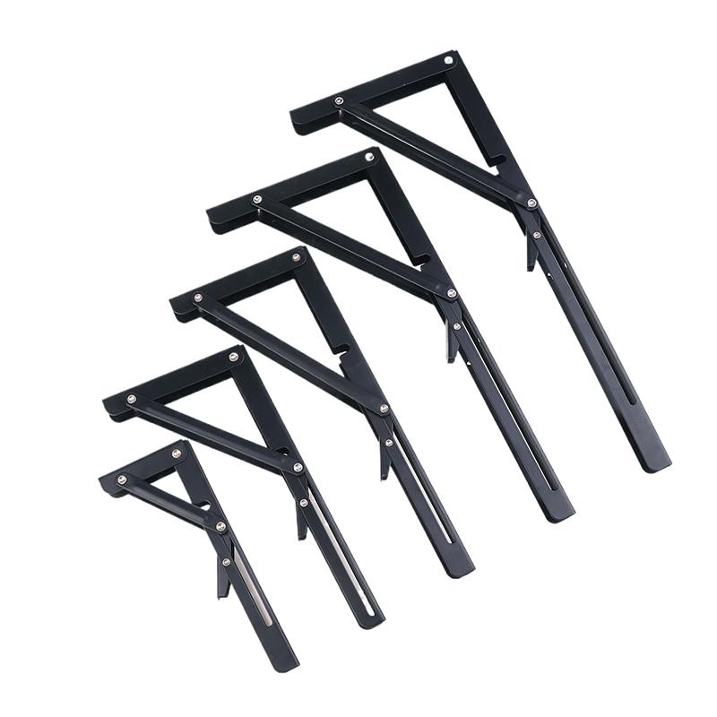 High-Strength Triangle Folding Shelf Bracket made of Cold Rolled Steel, Suitable for Wall and Table Mount, 1/2pcs