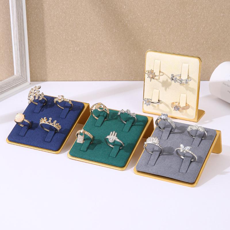 Rings Jewelry Display Rack Jeweler Counter Showcase Shelf Household Ring Jewellery Storage Stand Trinket Live Pictures Props