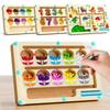 Wooden Magnet Puzzles Educational Toys Early Education Puzzle Board Magnetic Maze Board Color Sorting Game Counting Toys