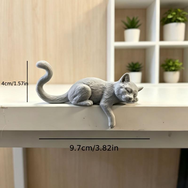 3D Printed Lazy Cat Monitor Edge Ornament Eco-Friendly Cute Monitor Topper for Home Office Creative Cat Lover Gift