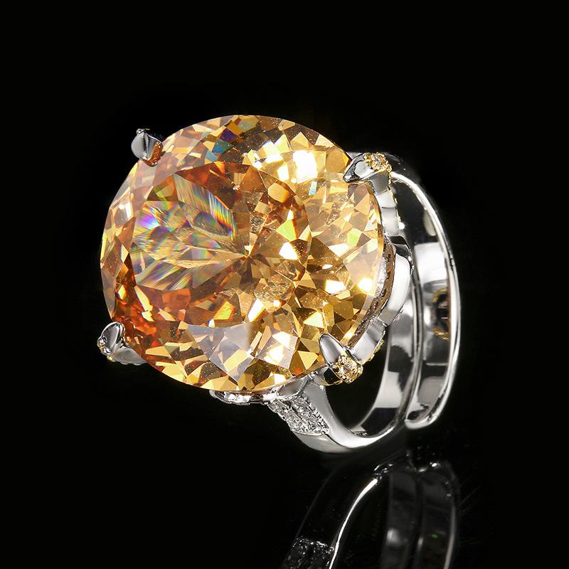 

Jewelry Copper Bottom Gold-Plated Simulation Bird S Nest Cut Colorful Treasure Color Retro Ring 18 * 20