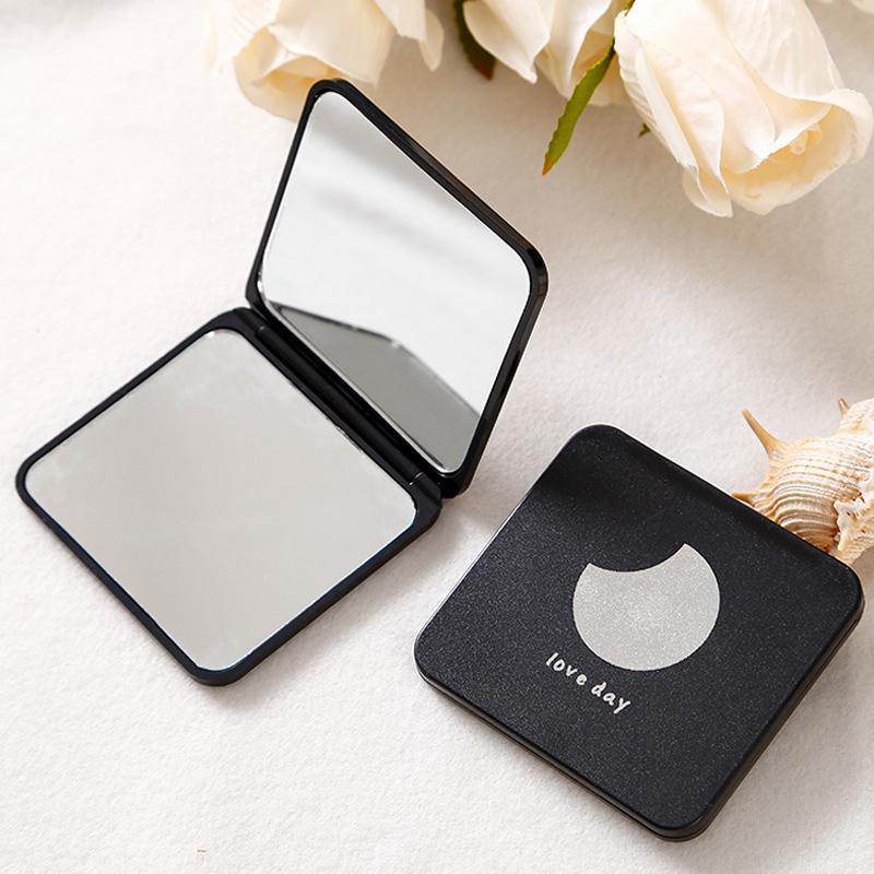 Portable Hand Mirrors Foldable Makeup Mirror Mini Square Makeup Vanity Mirror Double-sided Compact Mirror Pocket Cosmetic Mirror