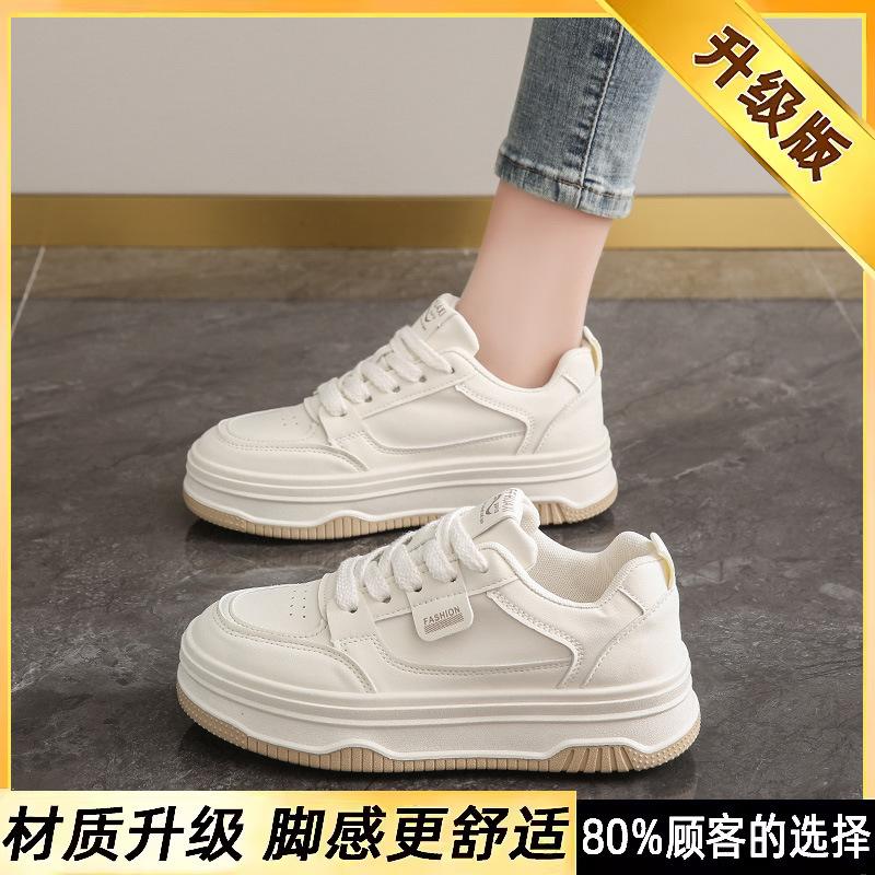 Popular little white shoes women's spring and autumn 2025 new shoes versatile thick baseplate shoes casual shoes muffin sports shoes