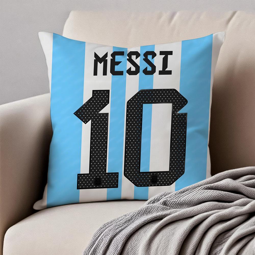 Soccer Athlete LM 10 LLionel MMessi Cushion Cover Pillowcase Antidustmite Invisible Zipper Short Plush Sofa Cushion