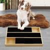 Rascador de uñas para perros con caja de golosinas, lima de uñas de madera con cajón para golosinas, almohadilla rascadora extraíble para mascotas de todas las razas de perros.