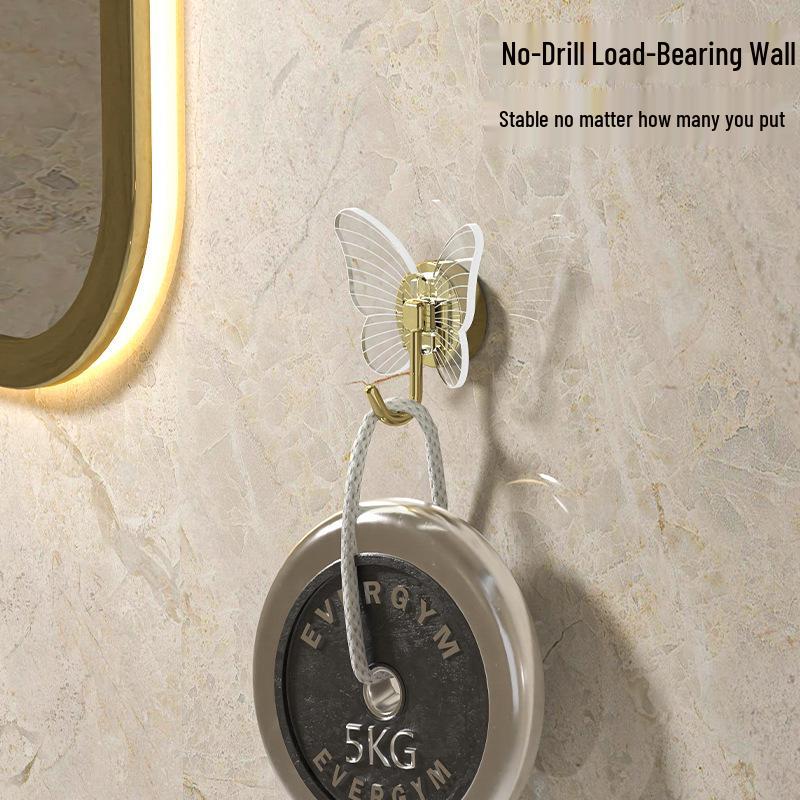 Luxuriöser Schmetterlings-Wandhaken – Nahtloser, lochfreier Klebehaken für Badezimmer oder Eingangsbereich.