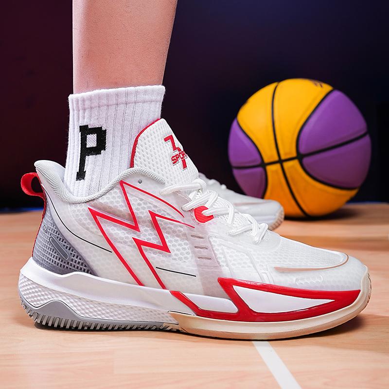 2024 Hot Selling Men's Comfortable Casual Sports Shoes Summer Shock Absorbable Luminous Net Breathable Basketball Shoes Shoes