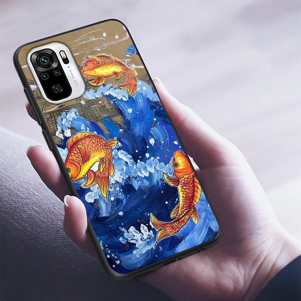 Mythos Legende Kunst Katze Fuchs Fisch Silikon Handyhülle Für Xiaomi Redmi Note 9 9T 10 10s 11 11s 11E 8 7 Poco M3 M4 Pro 5G Hüllen