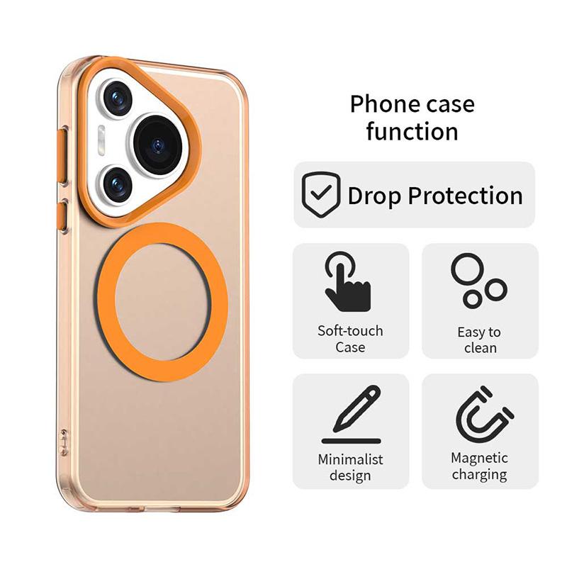 For Huawei Pura 70 Ultra Shockproof Matte Translucent Phone Case For Huawei Pura 70 Pro Plus for Magsafe Wireless Charge Cover