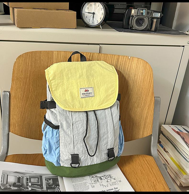 Schoolbag Large Capacity Contrast Color Lightweight Backpack 1011 New Versatile Commuter Travel Backpack Student School Bag