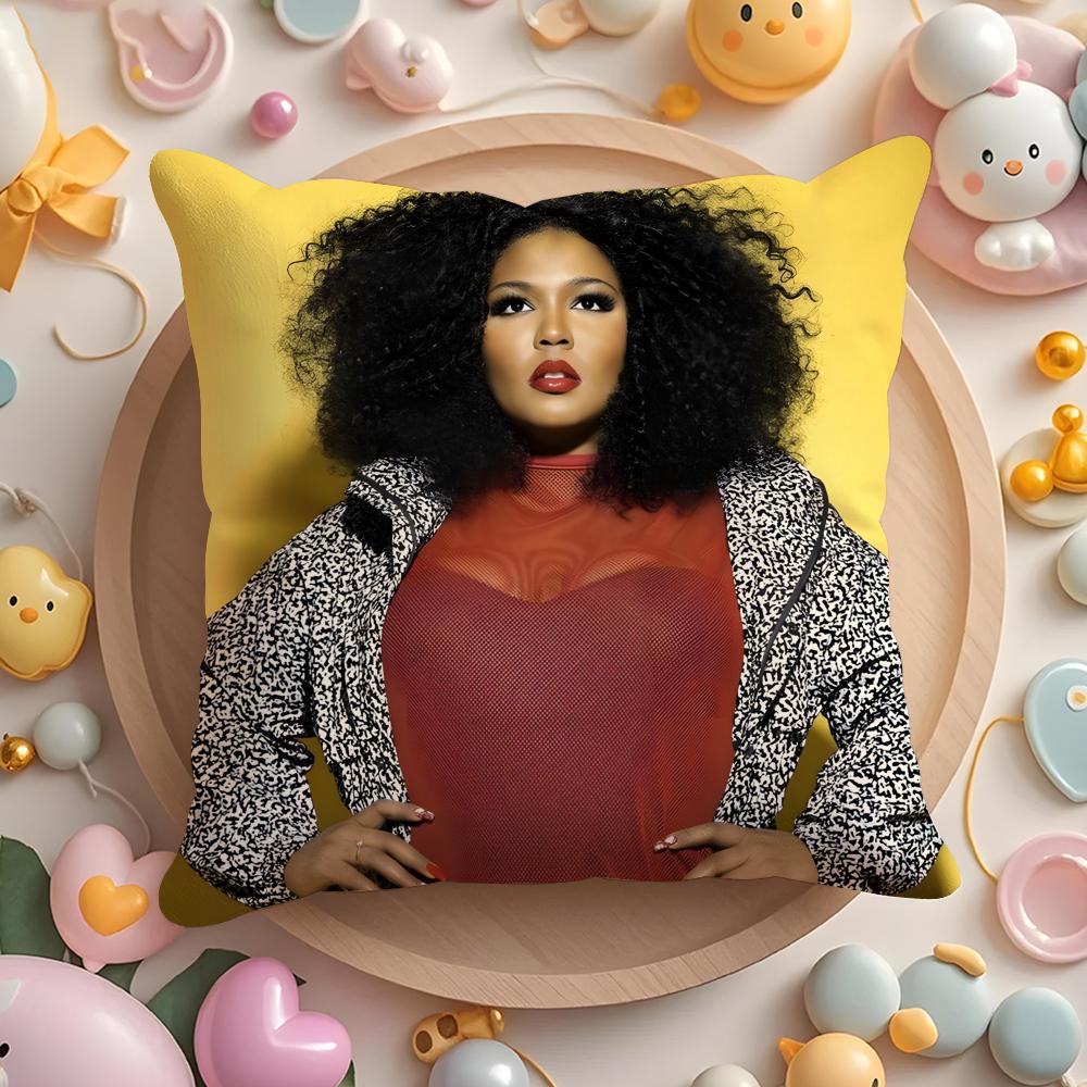 L-Lizzo Singer Cushion Cover Home & Car Multi-Scene Pillow Cover - Reversible, Soft & Durable for Daily Use