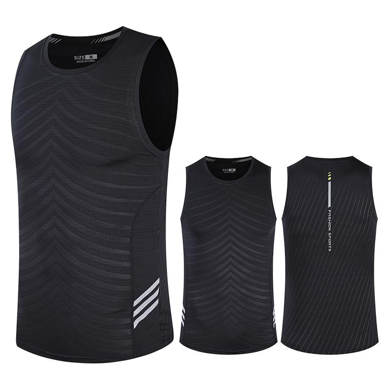 Men's Running Tank Top Fitness Wear Shirts Tops Man Sports First Layer Undershirt Ice Vest Sweatshirt Gym Tees Singlet Marathon