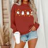 Women's Casual Fashion Round Neck Long Sleeve Halloween Printed Sweatshirt